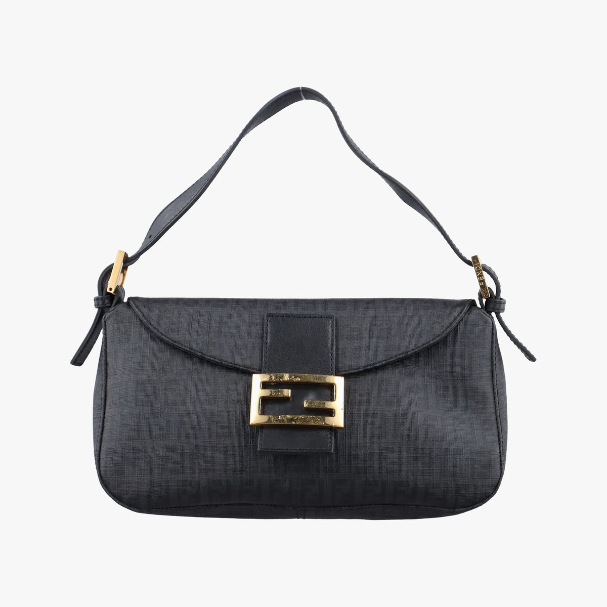 Secondhand Fendi Zucchino Baguette Black PVC Coated Canvas 8BR003 shoulderbag | stylenewstar