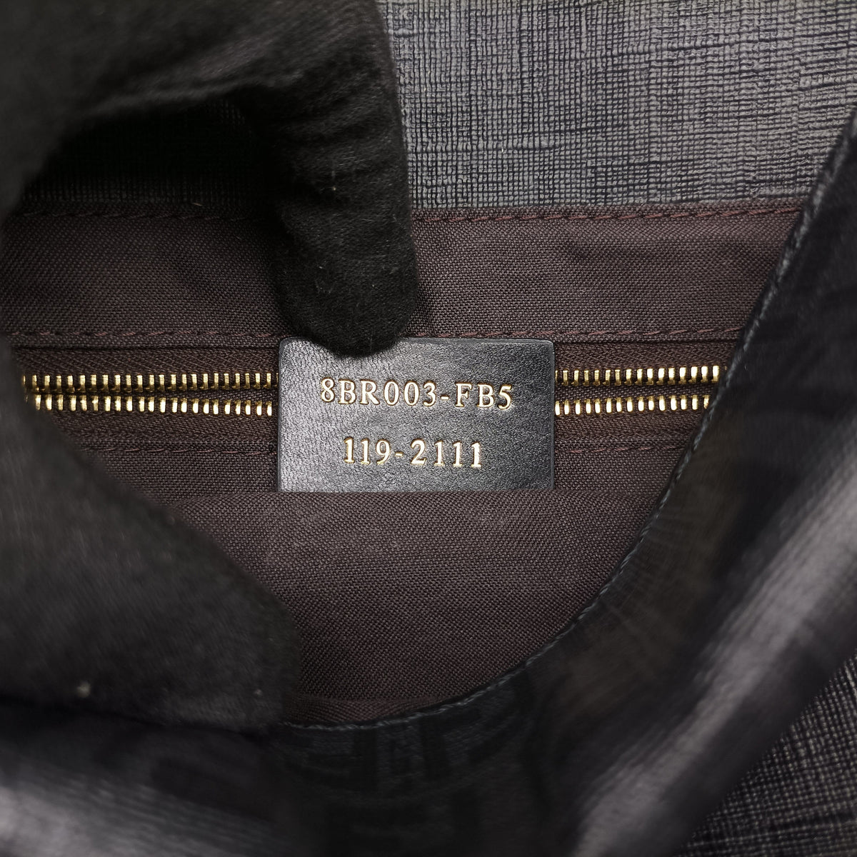 Secondhand Fendi Zucchino Baguette Black PVC Coated Canvas 8BR003 shoulderbag | stylenewstar