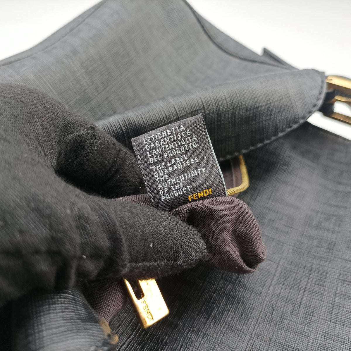 Secondhand Fendi Zucchino Baguette Black PVC Coated Canvas 8BR003 shoulderbag | stylenewstar