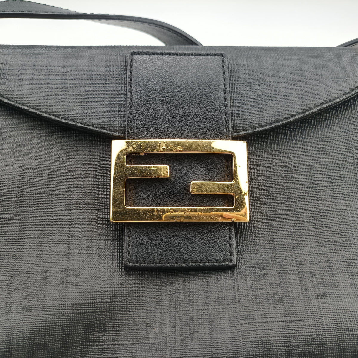 Secondhand Fendi Zucchino Baguette Black PVC Coated Canvas 8BR003 shoulderbag | stylenewstar