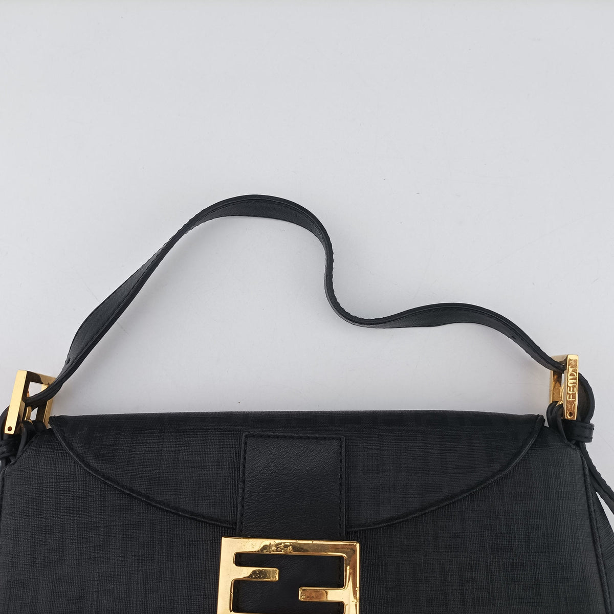 Secondhand Fendi Zucchino Baguette Black PVC Coated Canvas 8BR003 shoulderbag | stylenewstar