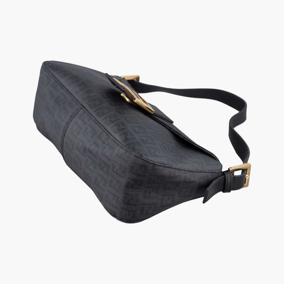 Secondhand Fendi Zucchino Baguette Black PVC Coated Canvas 8BR003 shoulderbag | stylenewstar