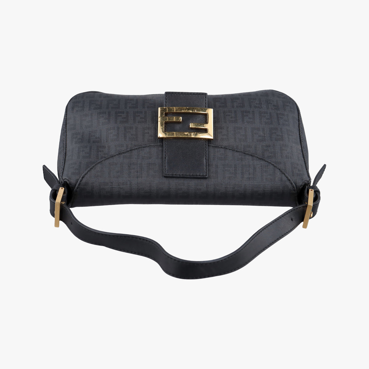 Secondhand Fendi Zucchino Baguette Black PVC Coated Canvas 8BR003 shoulderbag | stylenewstar