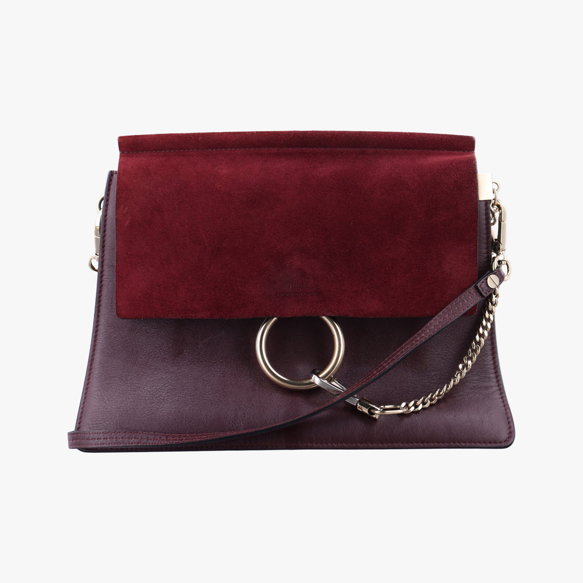 Vintage Chloe FAYE Burgundy Suede × leather  shoulderbag | stylenewstar
