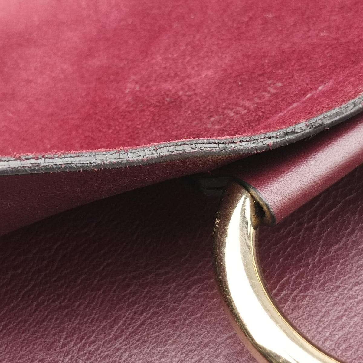 Vintage Chloe FAYE Burgundy Suede × leather  shoulderbag | stylenewstar