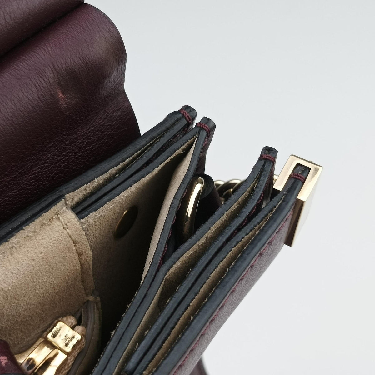 Vintage Chloe FAYE Burgundy Suede × leather  shoulderbag | stylenewstar