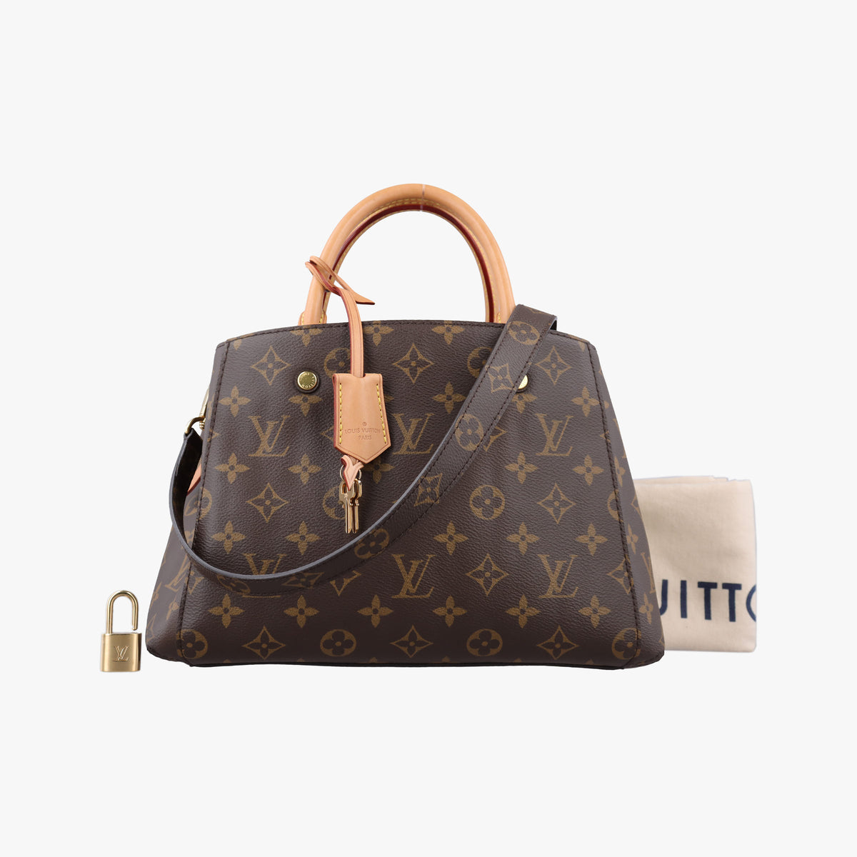 Pre-owned Louis Vuitton Montaigne BB Brown Monogram canvas×calf leather M41055 shoulderbag | stylenewstar
