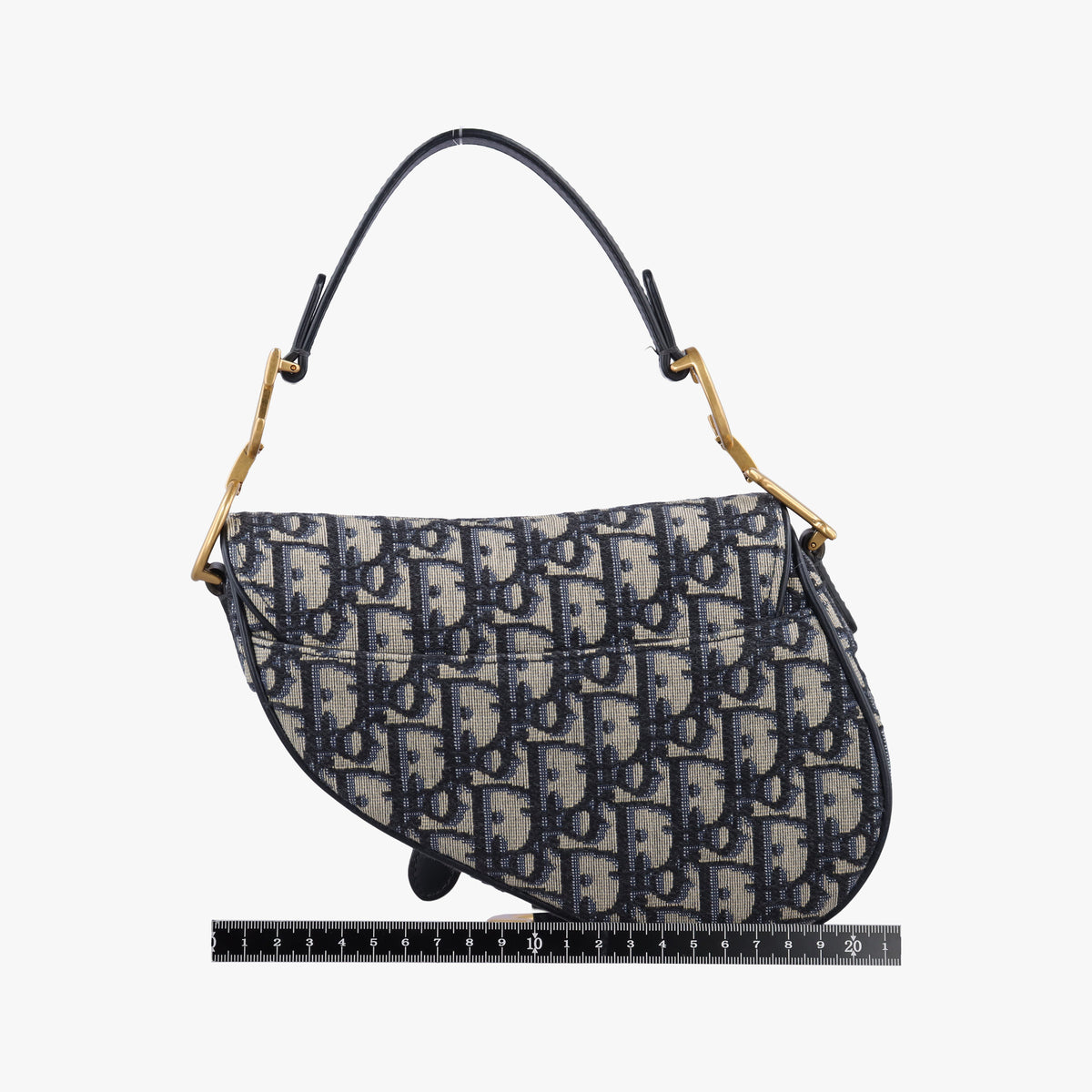 Pre-owned Christian Dior Saddle Navy Jacquard × Leather  handbag | stylenewstar