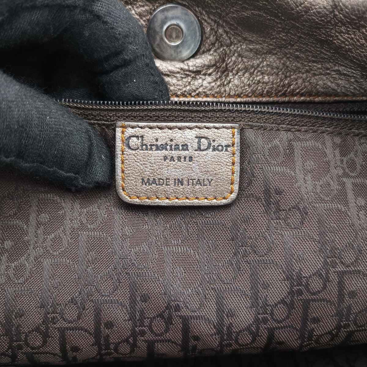 Pre-owned Christian Dior Gaucho Golden Leather  handbag | stylenewstar