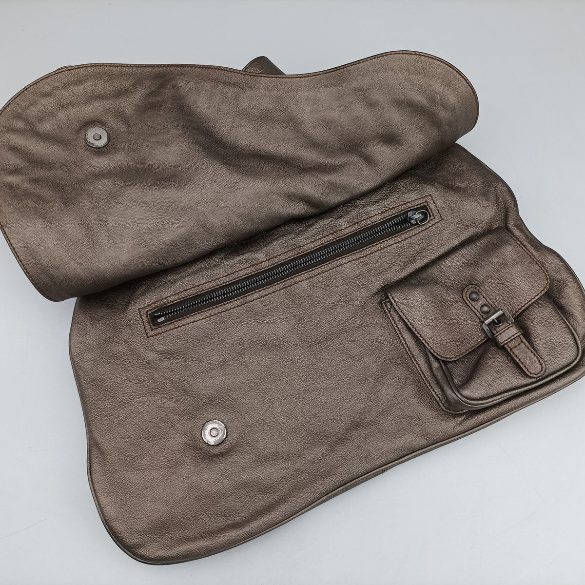 Pre-owned Christian Dior Gaucho Golden Leather  handbag | stylenewstar