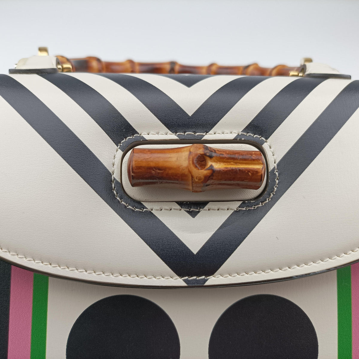 Pre-owned Gucci New Bamboo Multicolor Leather 675797 shoulderbag | stylenewstar