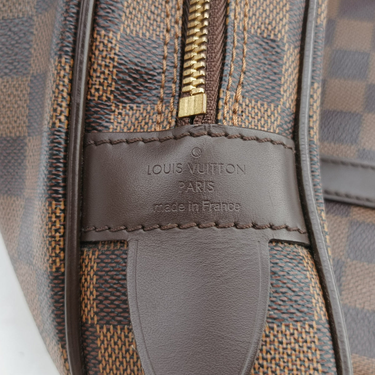 Pre-owned Louis Vuitton Porte Documents Voyage EBENE Damier Canvas N41124 handbag | stylenewstar