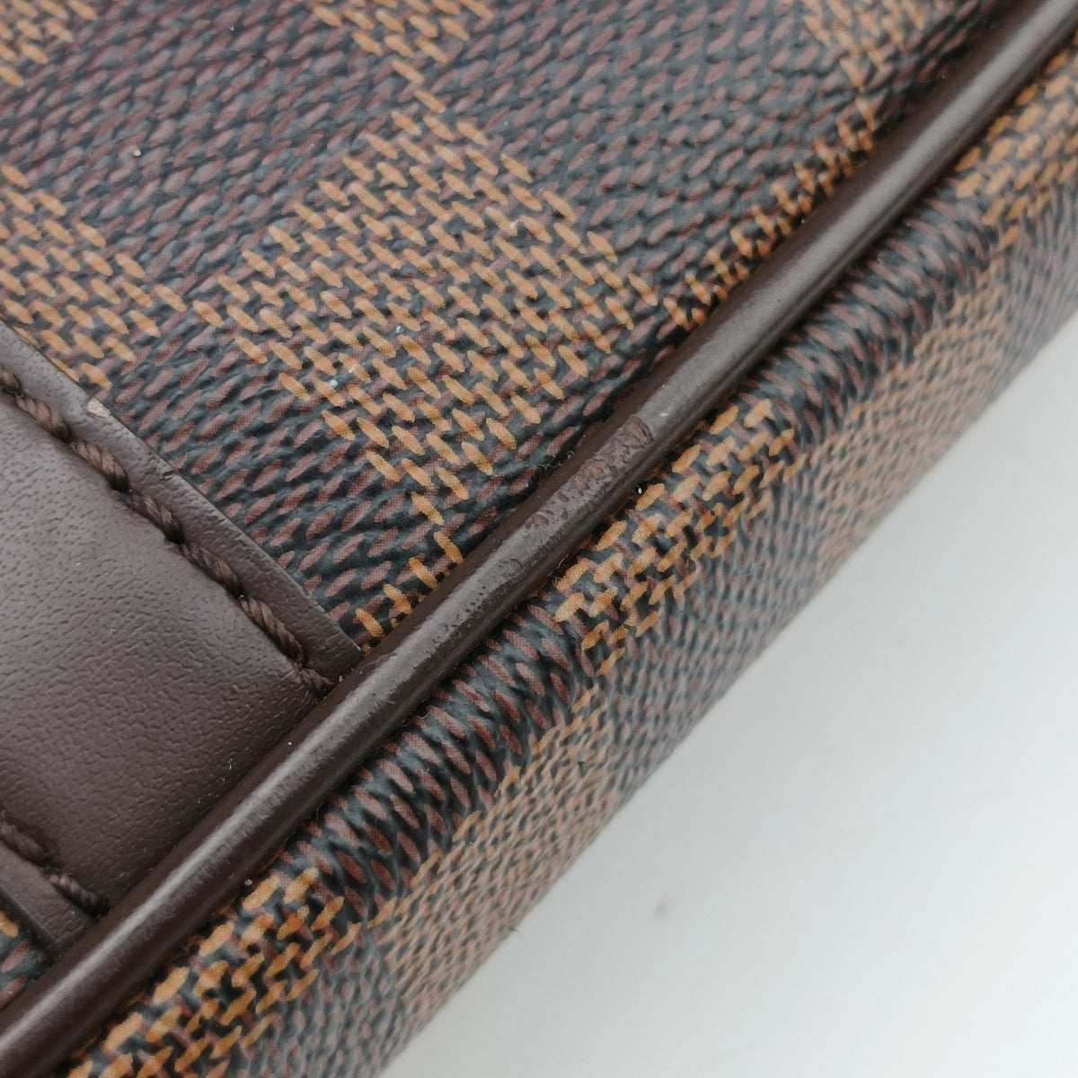 Pre-owned Louis Vuitton Porte Documents Voyage EBENE Damier Canvas N41124 handbag | stylenewstar