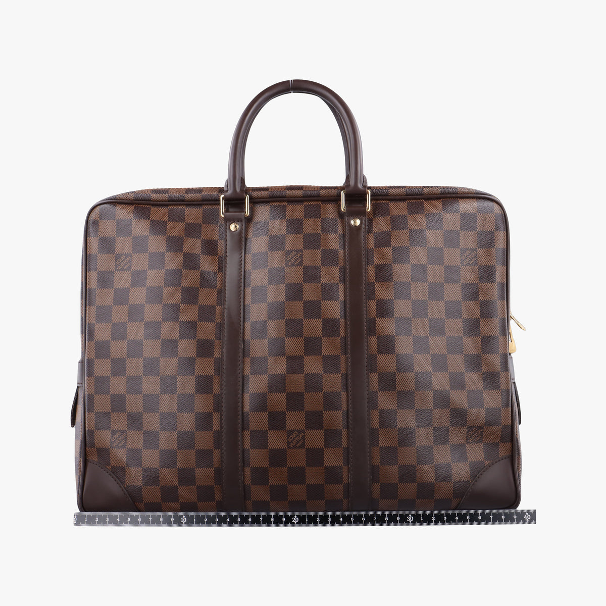 Pre-owned Louis Vuitton Porte Documents Voyage EBENE Damier Canvas N41124 handbag | stylenewstar