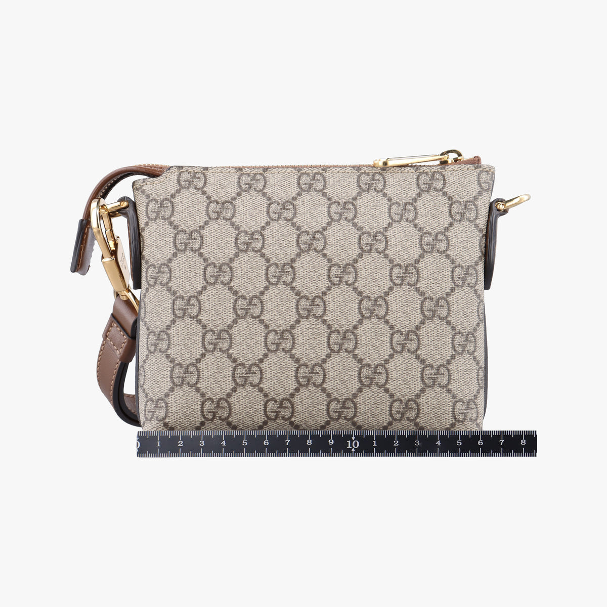 Pre-owned Gucci Interlocking G Messenger Beige × Brown PVC coated canvas× Leather 723306 crossbodybag | stylenewstar