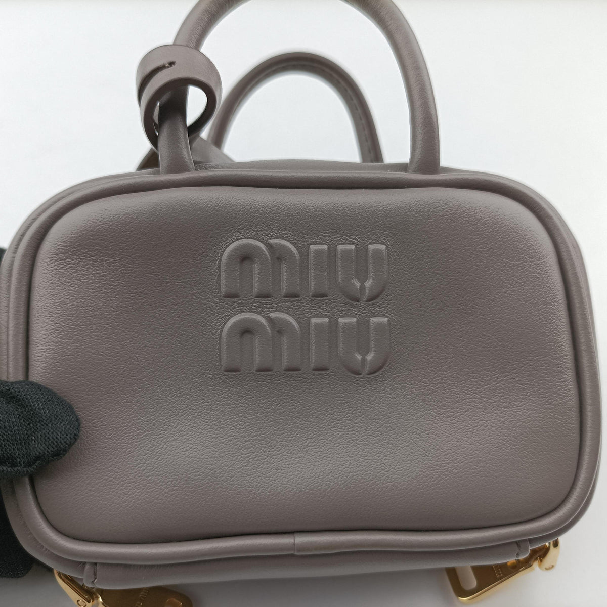 Pre-owned Miu Miu Beau Micro Grey Leather  handbag | stylenewstar