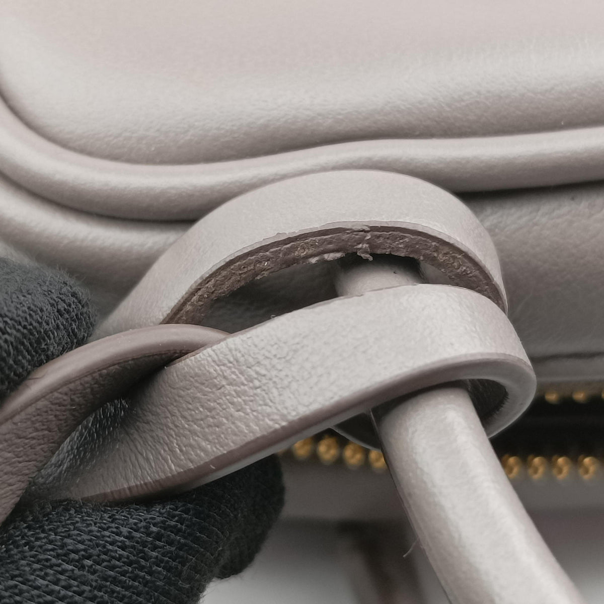 Pre-owned Miu Miu Beau Micro Grey Leather  handbag | stylenewstar