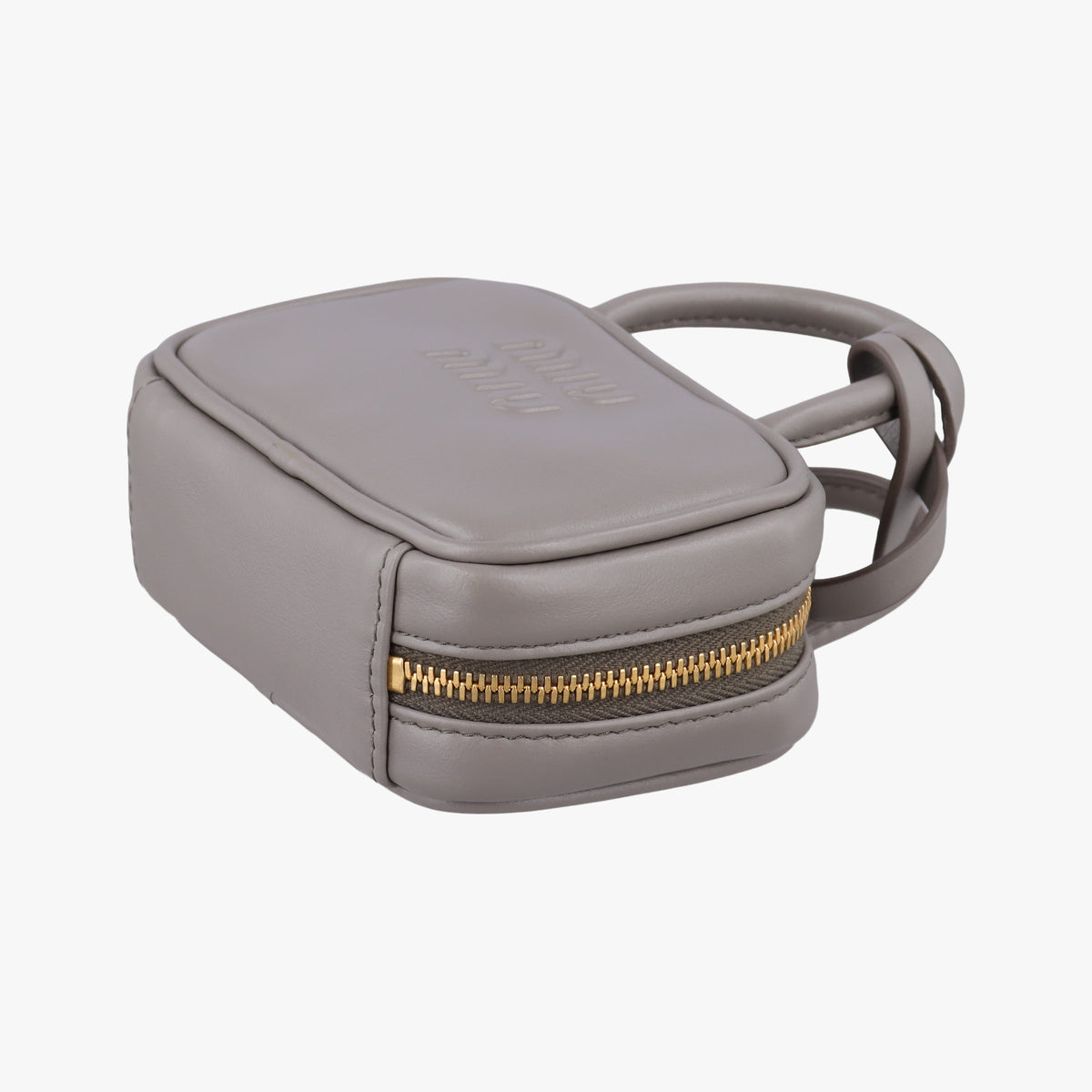 Pre-owned Miu Miu Beau Micro Grey Leather  handbag | stylenewstar