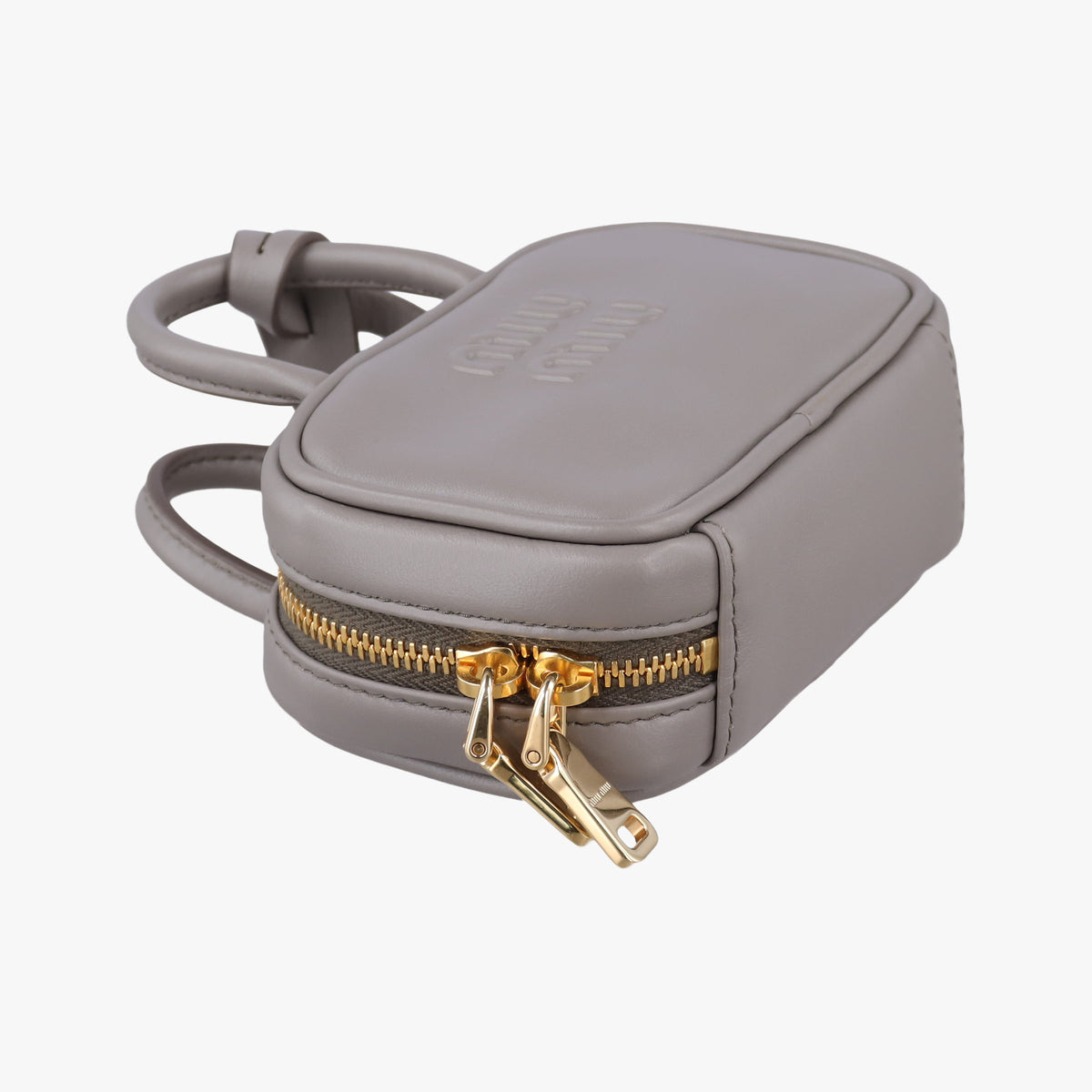 Pre-owned Miu Miu Beau Micro Grey Leather  handbag | stylenewstar
