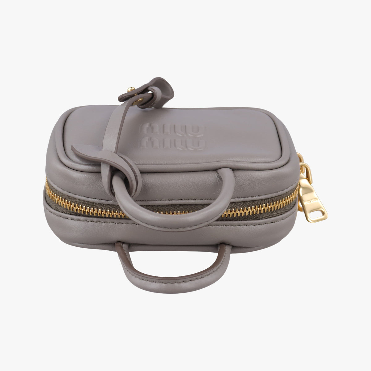 Pre-owned Miu Miu Beau Micro Grey Leather  handbag | stylenewstar