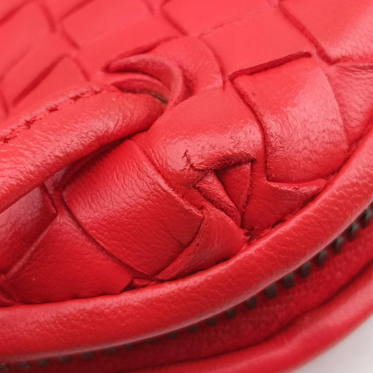 Secondhand Bottega Veneta NODINI Intrecciato Red lambskin  shoulderbag | stylenewstar