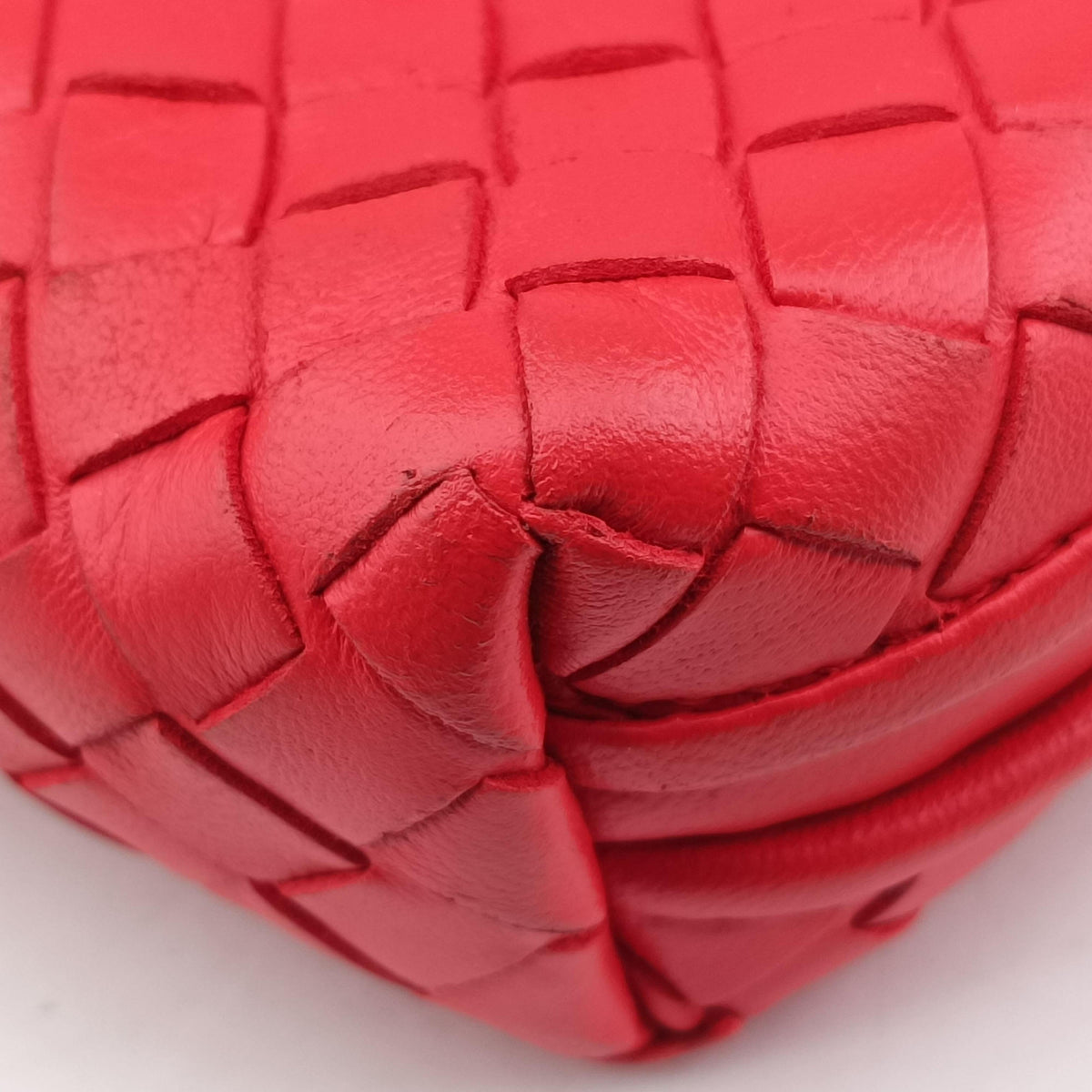 Secondhand Bottega Veneta NODINI Intrecciato Red lambskin  shoulderbag | stylenewstar