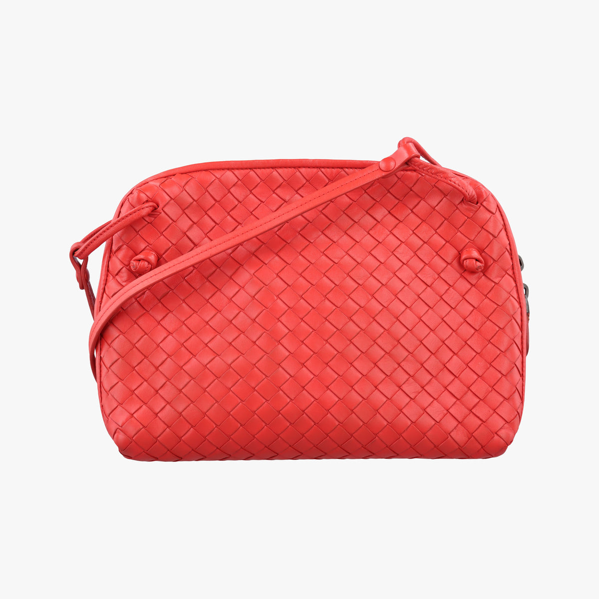 Secondhand Bottega Veneta NODINI Intrecciato Red lambskin  shoulderbag | stylenewstar