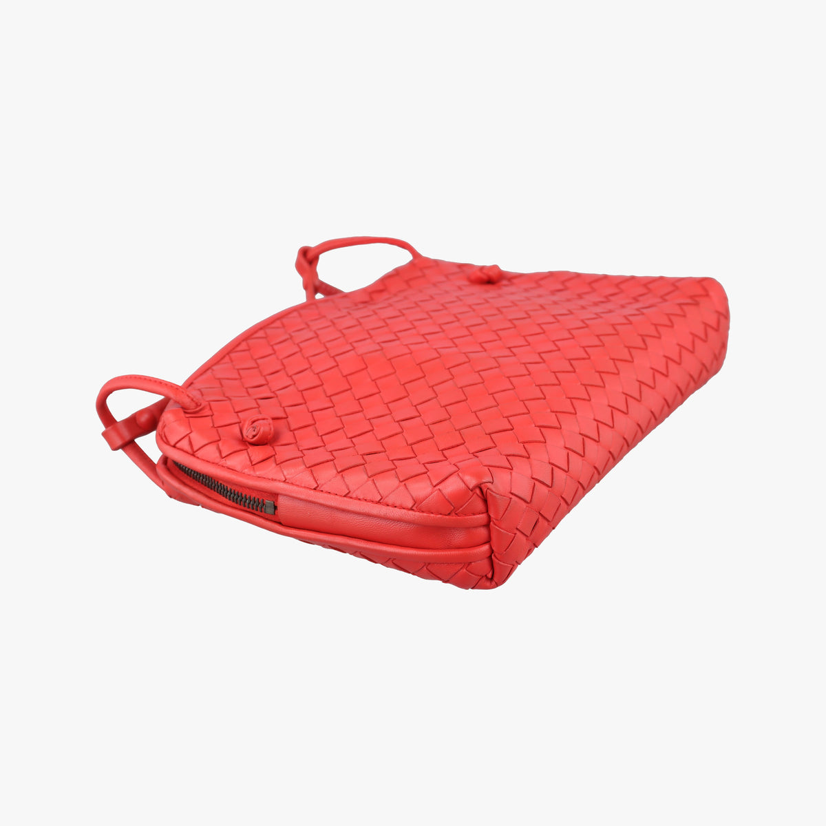Secondhand Bottega Veneta NODINI Intrecciato Red lambskin  shoulderbag | stylenewstar