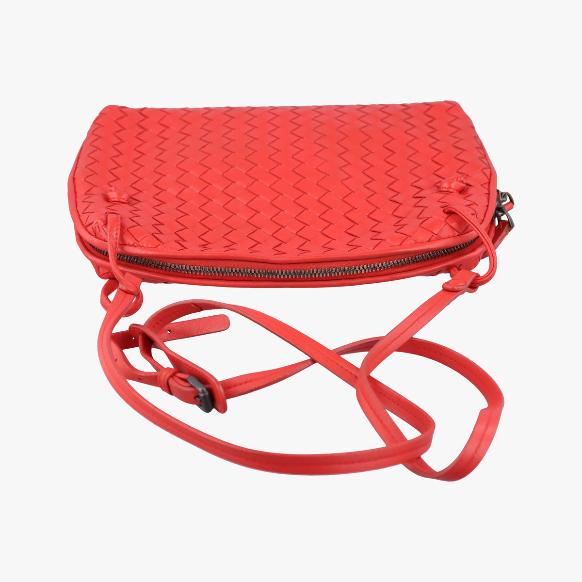 Secondhand Bottega Veneta NODINI Intrecciato Red lambskin  shoulderbag | stylenewstar