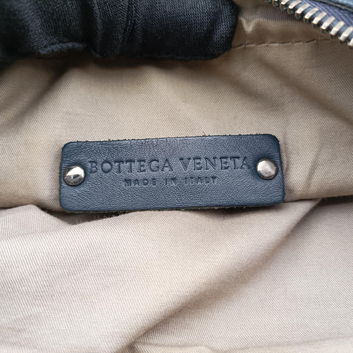 Pre-owned Bottega Veneta Intrecciato Navy lambskin  shoulderbag | stylenewstar