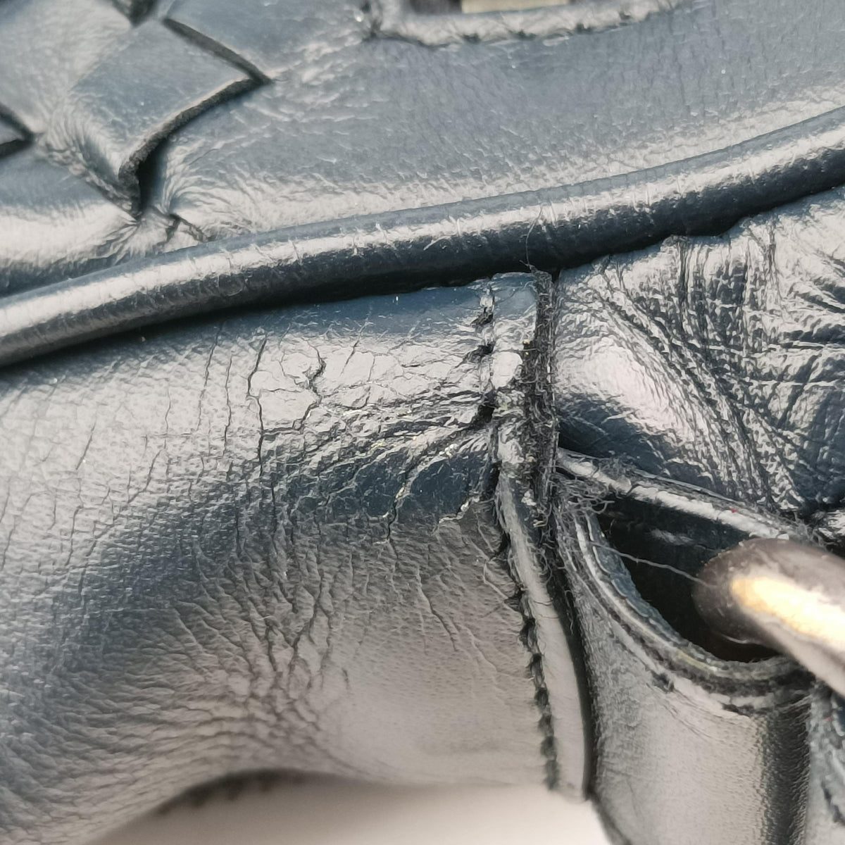 Vintage Bottega Veneta Intrecciato Navy lambskin  shoulderbag | stylenewstar