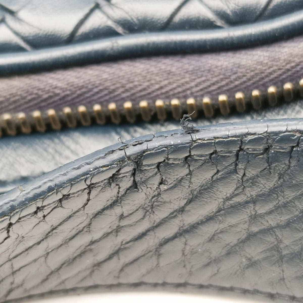 Vintage Bottega Veneta Intrecciato Navy lambskin  shoulderbag | stylenewstar