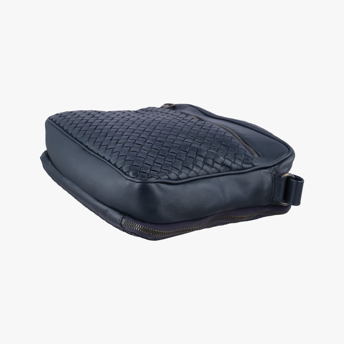 Pre-owned Bottega Veneta Intrecciato Navy lambskin  shoulderbag | stylenewstar