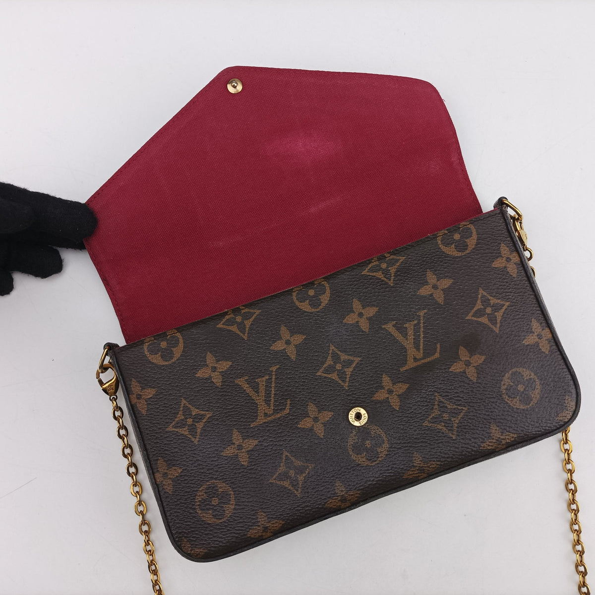 Pre-owned Louis Vuitton Pochette FeLICIE Brown Monogram Canvas M61276 shoulderbag | stylenewstar