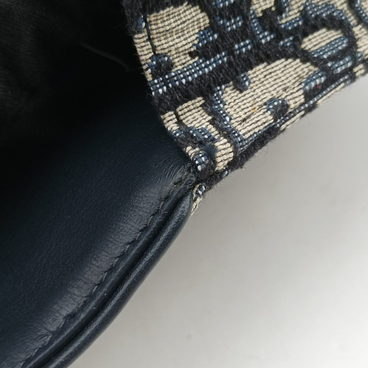 Pre-owned Christian Dior Saddle Navy Jacquard x Leather  bum bag/waist bag | stylenewstar