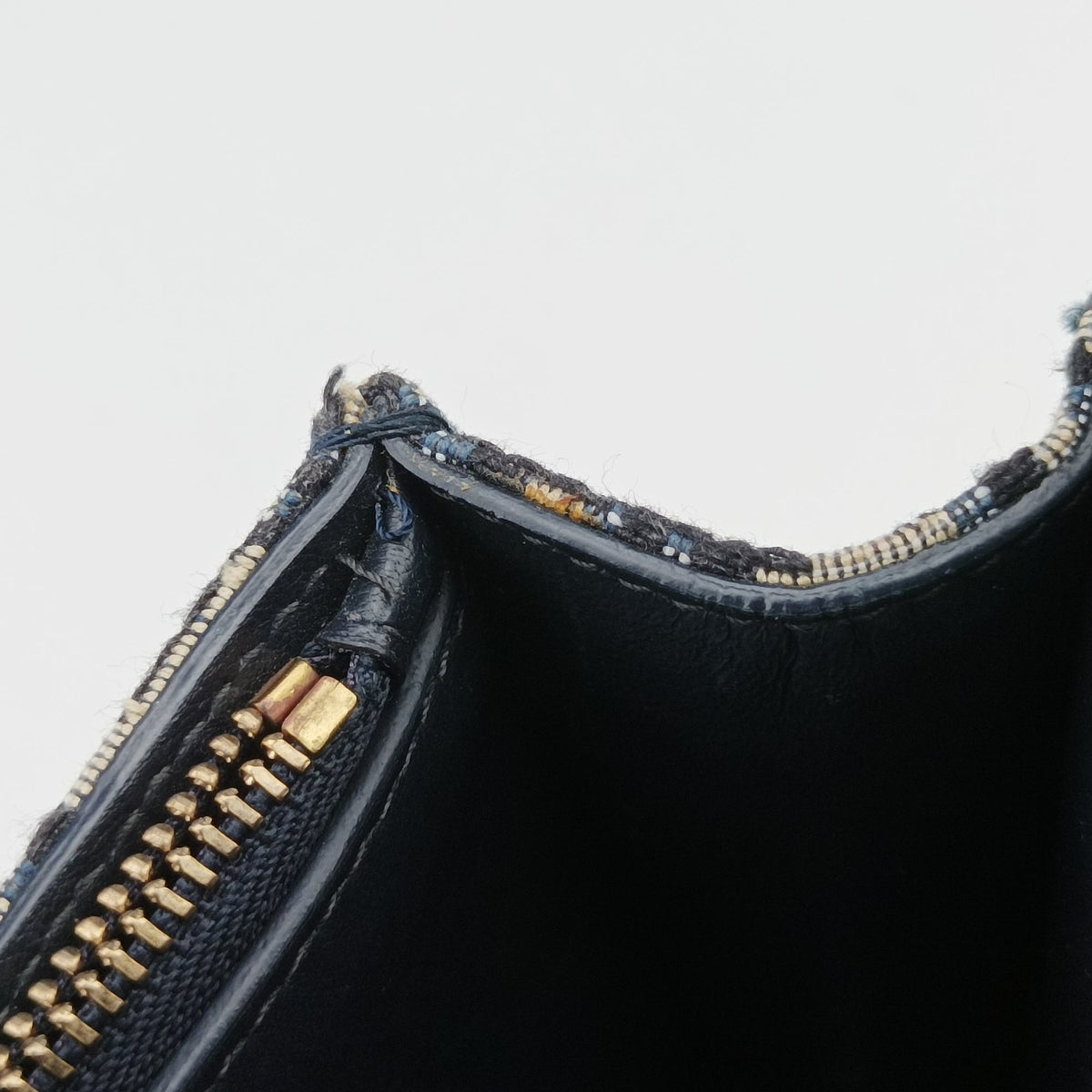 Pre-owned Christian Dior Saddle Navy Jacquard x Leather  bum bag/waist bag | stylenewstar