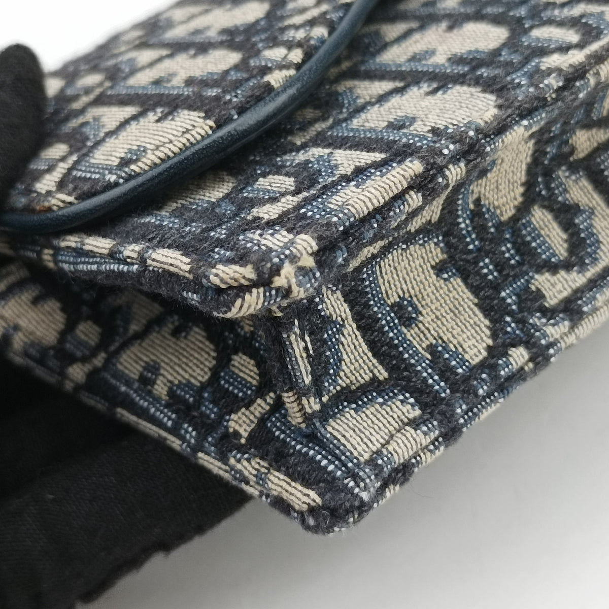 Pre-owned Christian Dior Saddle Navy Jacquard x Leather  bum bag/waist bag | stylenewstar