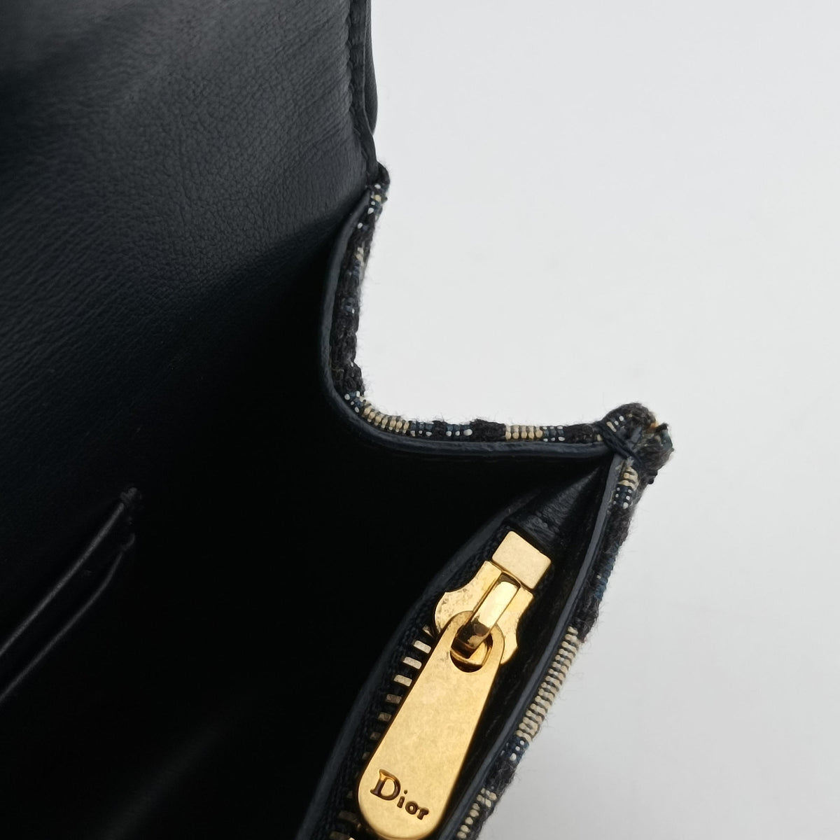 Pre-owned Christian Dior Saddle Navy Jacquard x Leather  bum bag/waist bag | stylenewstar