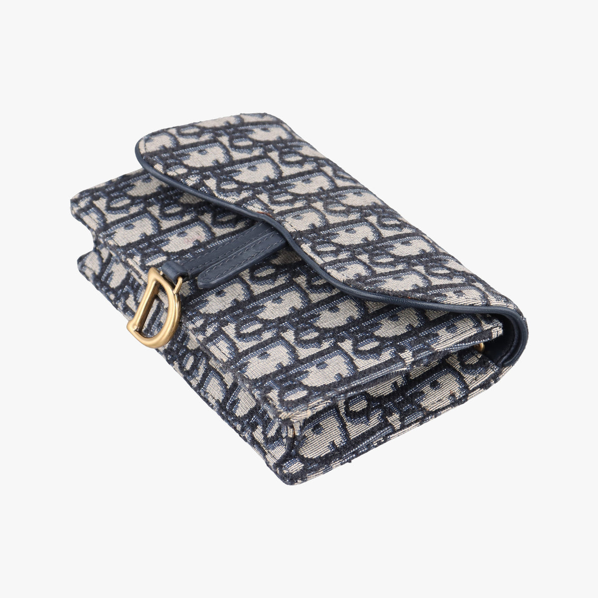 Pre-owned Christian Dior Saddle Navy Jacquard x Leather  bum bag/waist bag | stylenewstar