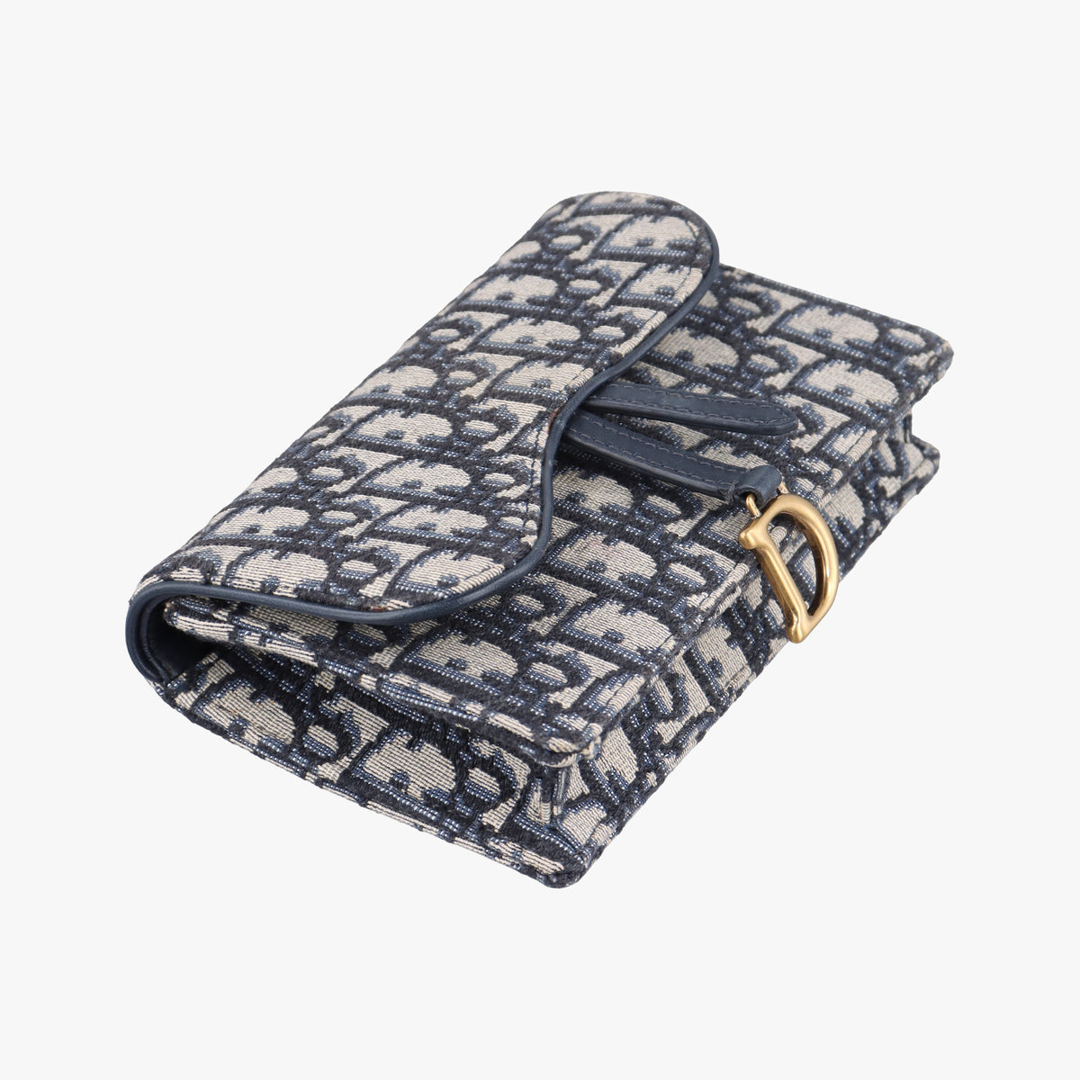 Pre-owned Christian Dior Saddle Navy Jacquard x Leather  bum bag/waist bag | stylenewstar