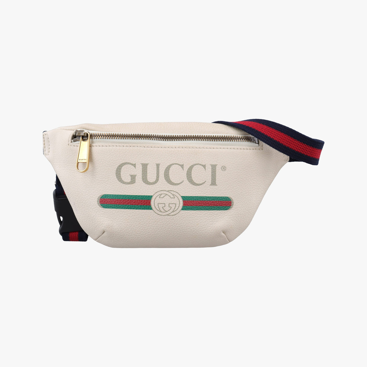Secondhand Gucci Print White Leather 527792 bum bag/waist bag | stylenewstar