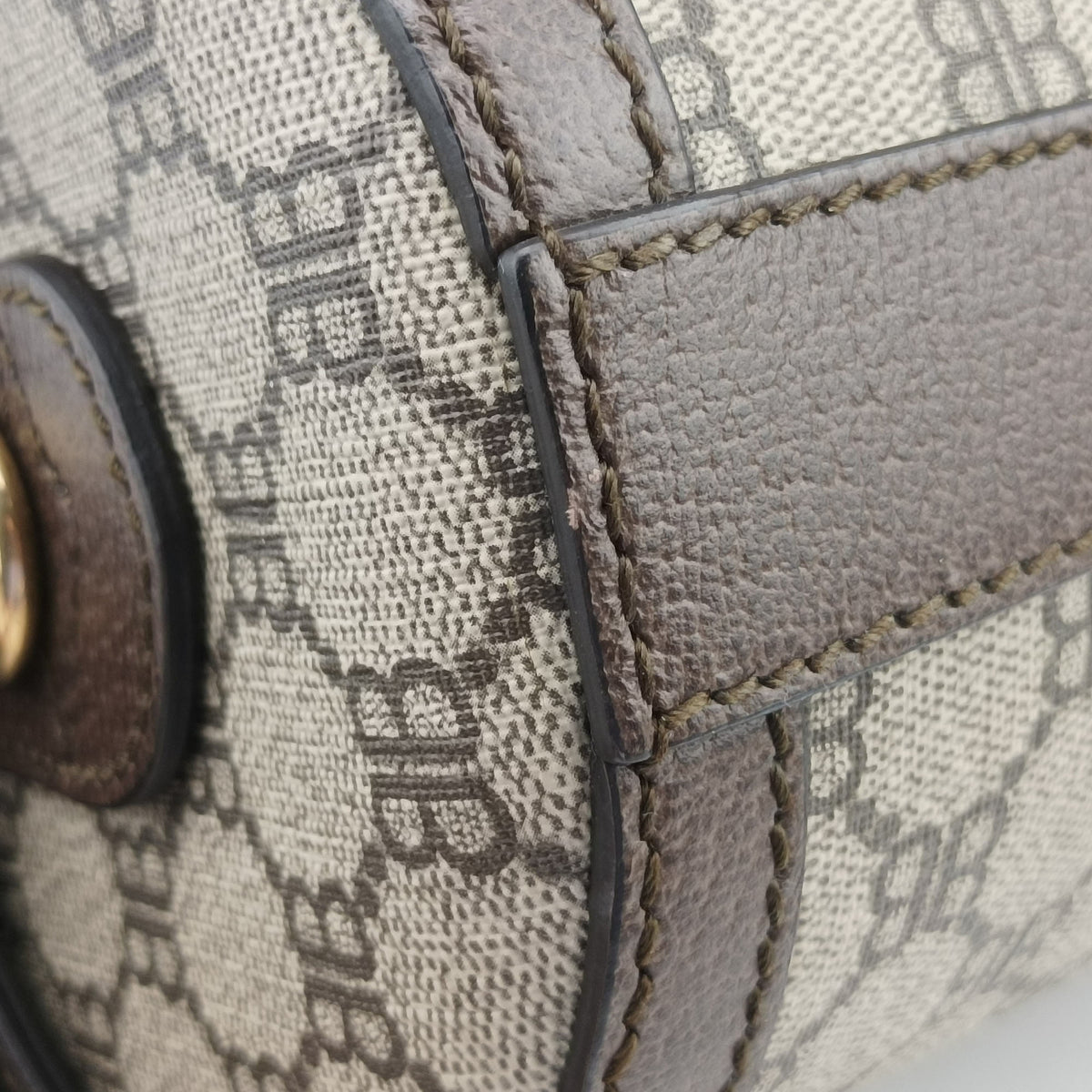 Pre-owned Balenciaga The Hacker Project Boston Beige x Brown PVC coated canvas×Leather 524532 shoulderbag | stylenewstar