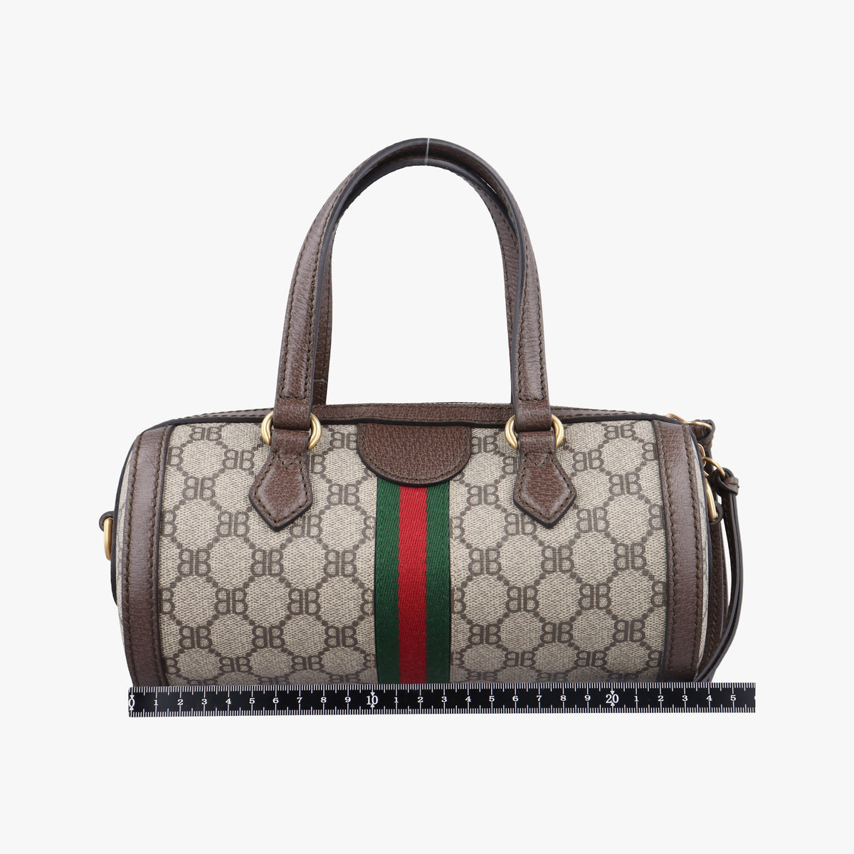 Pre-owned Balenciaga The Hacker Project Boston Beige x Brown PVC coated canvas×Leather 524532 shoulderbag | stylenewstar