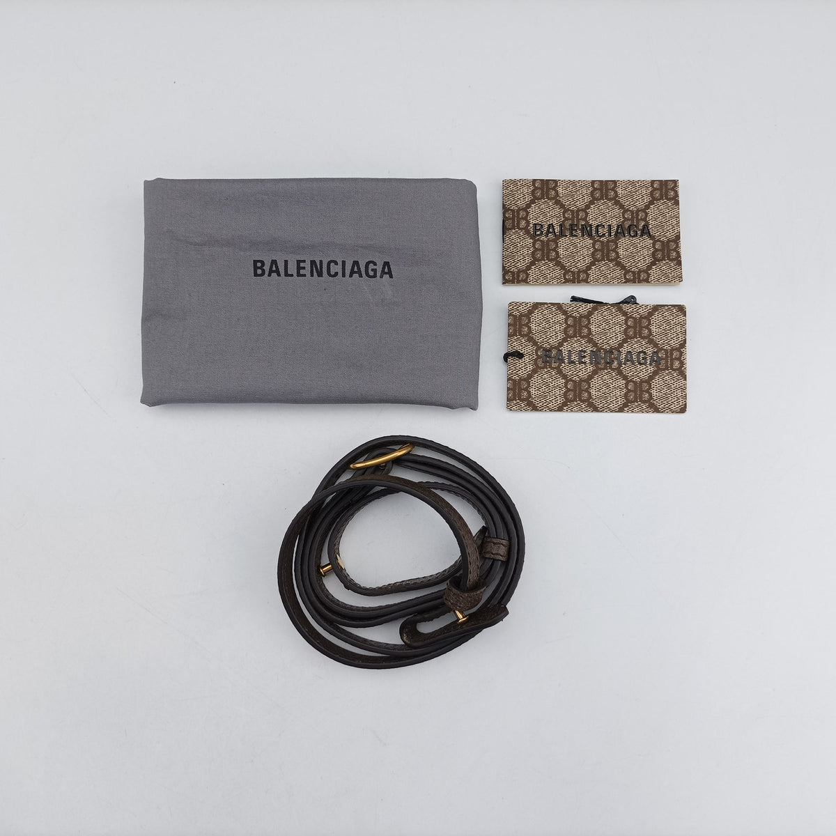 Pre-owned Balenciaga The Hacker Project Boston Beige x Brown PVC coated canvas×Leather 524532 shoulderbag | stylenewstar
