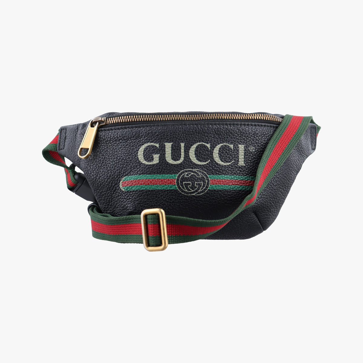 Secondhand Gucci Print Black Leather 527792 bum bag/waist bag | stylenewstar