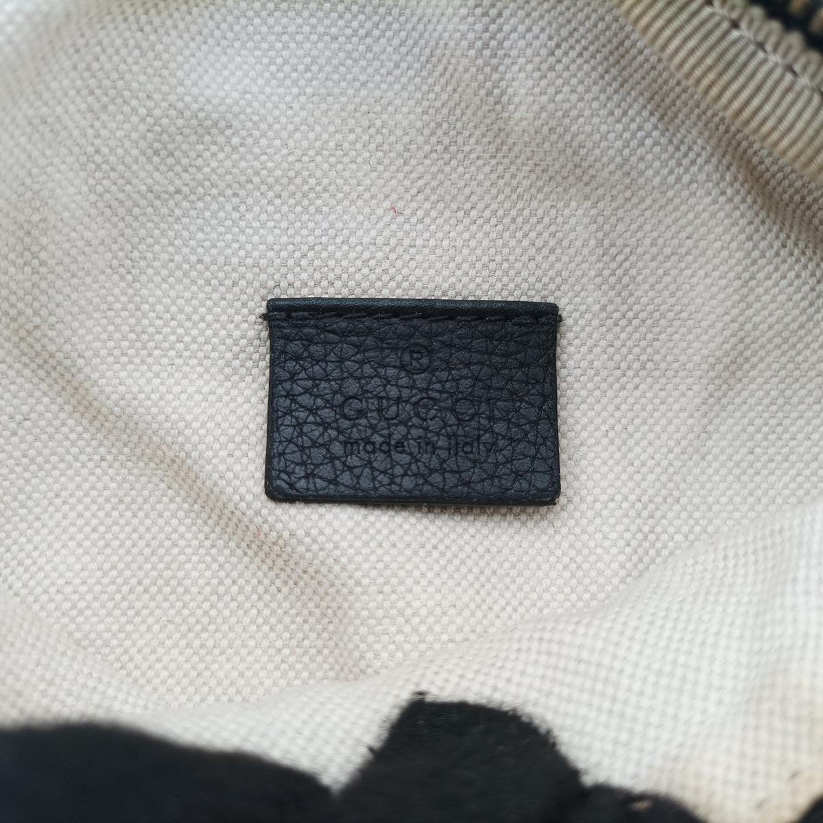 Secondhand Gucci Print Black Leather 527792 bum bag/waist bag | stylenewstar