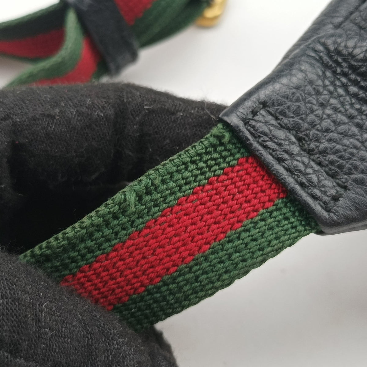 Secondhand Gucci Print Black Leather 527792 bum bag/waist bag | stylenewstar