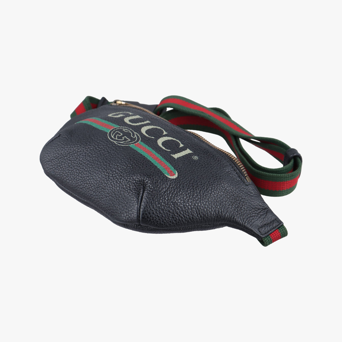 Secondhand Gucci Print Black Leather 527792 bum bag/waist bag | stylenewstar