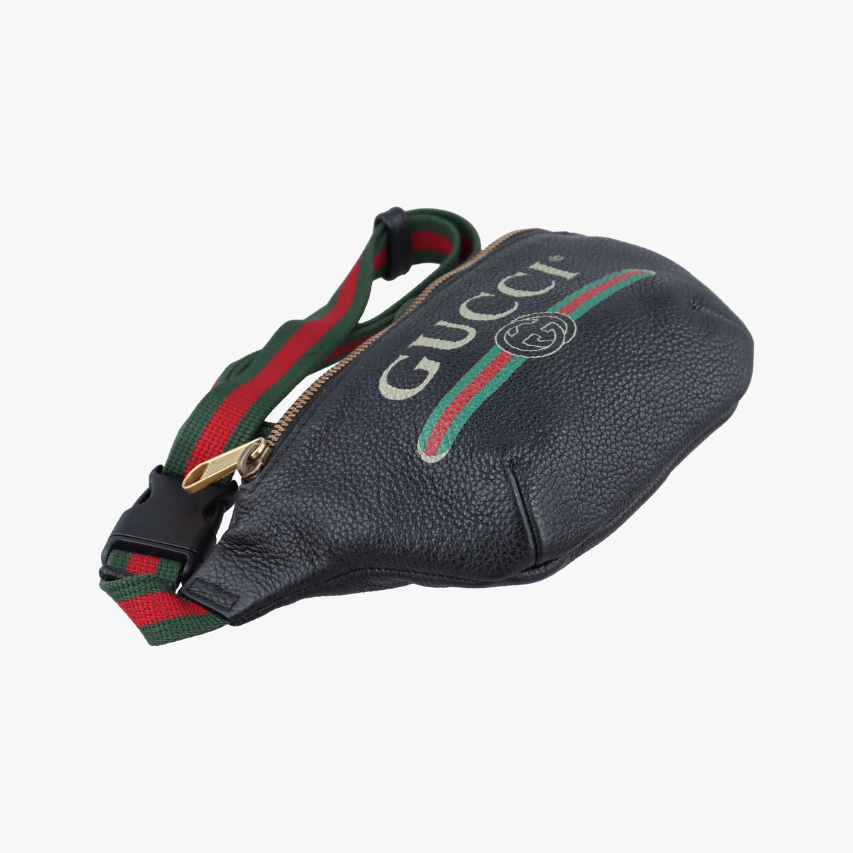 Secondhand Gucci Print Black Leather 527792 bum bag/waist bag | stylenewstar