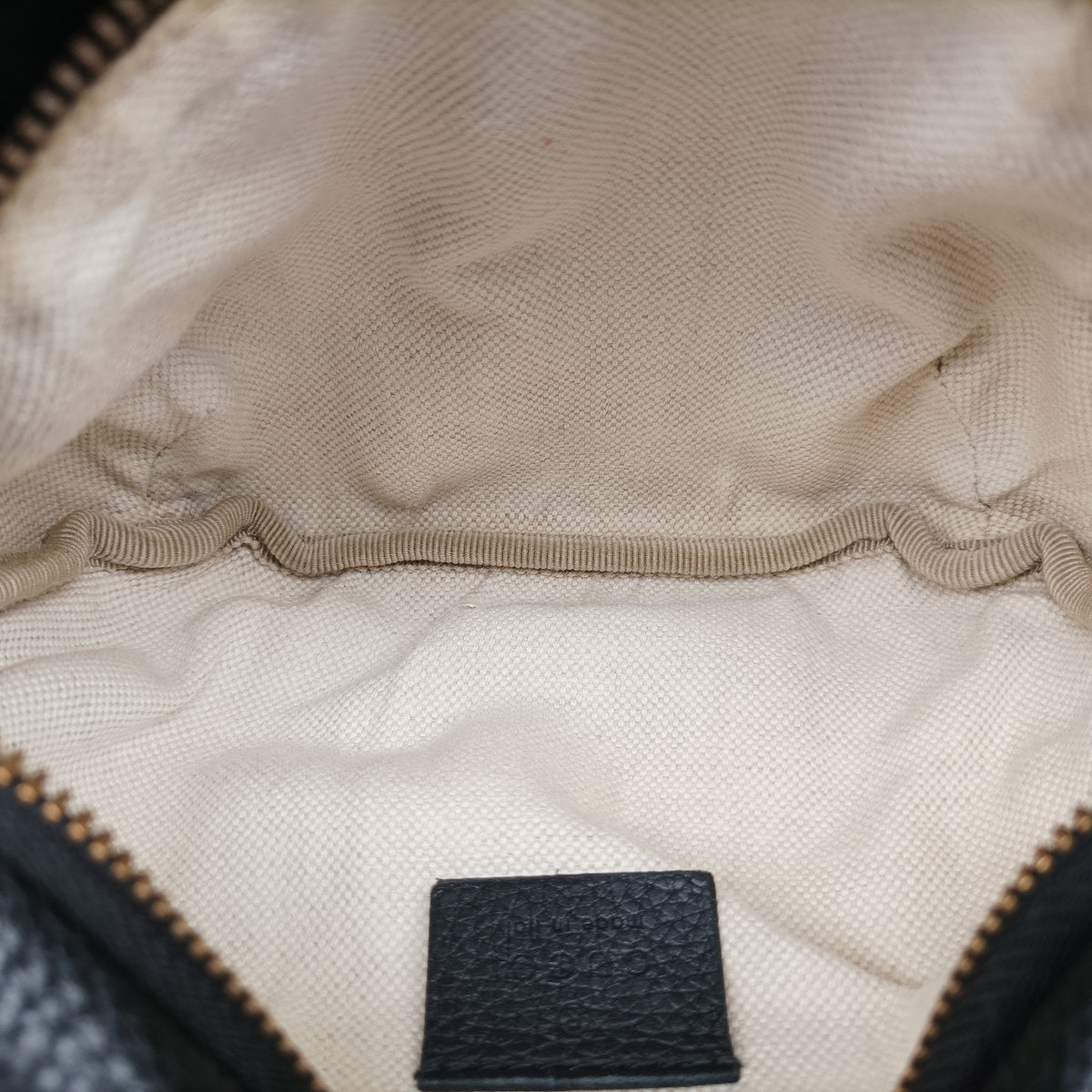 Secondhand Gucci Print Black Leather 527792 bum bag/waist bag | stylenewstar